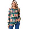 Zeagoo Long Sleeve Shirts for Women Casual Fall Fashion Crewneck Pleated Tunic Tops Work Outfit Blouse(Multicolor 517)