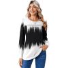 Zeagoo Long Sleeve Shirts for Women Casual Fall Fashion Crewneck Pleated Tunic Tops Work Outfit Blouse(Printed Black White 204)