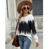 Zeagoo Long Sleeve Shirts for Women Casual Fall Fashion Crewneck Pleated Tunic Tops Work Outfit Blouse(Printed Black White 204)