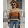 Zeagoo Long Sleeve Shirts for Women Casual Fall Fashion Crewneck Pleated Tunic Tops Work Outfit Blouse(Stripes Brown 398)