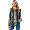 Zeagoo Long Sleeve Shirts for Women Casual Fall Fashion Crewneck Pleated Tunic Tops Work Outfit Blouse(Stripes Multicolor 289)