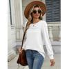 Zeagoo Long Sleeve Shirts for Women Casual Fall Fashion Crewneck Pleated Tunic Tops Work Outfit Blouse(White)