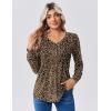Zeagoo Long Sleeve Shirts for Women Casual V Neck Top Pleated Floral Boho Blouses 2026 Fall Tunics(An136)