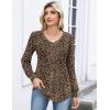 Zeagoo Long Sleeve Shirts for Women Casual V Neck Top Pleated Floral Boho Blouses 2026 Fall Tunics(An136)