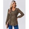Zeagoo Long Sleeve Shirts for Women Casual V Neck Top Pleated Floral Boho Blouses 2026 Fall Tunics(An136)
