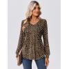 Zeagoo Long Sleeve Shirts for Women Casual V Neck Top Pleated Floral Boho Blouses 2026 Fall Tunics(An136)