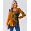 Zeagoo Long Sleeve Shirts for Women Casual V Neck Top Pleated Floral Boho Blouses 2026 Fall Tunics(Cx272)