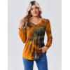 Zeagoo Long Sleeve Shirts for Women Casual V Neck Top Pleated Floral Boho Blouses 2026 Fall Tunics(Cx272)