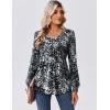 Zeagoo Long Sleeve Shirts for Women Casual V Neck Top Pleated Floral Boho Blouses 2026 Fall Tunics(Cx273)