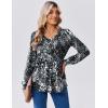 Zeagoo Long Sleeve Shirts for Women Casual V Neck Top Pleated Floral Boho Blouses 2026 Fall Tunics(Cx273)