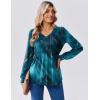 Zeagoo Long Sleeve Shirts for Women Casual V Neck Top Pleated Floral Boho Blouses 2026 Fall Tunics(Cx287)