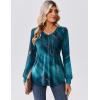 Zeagoo Long Sleeve Shirts for Women Casual V Neck Top Pleated Floral Boho Blouses 2026 Fall Tunics(Cx287)