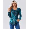 Zeagoo Long Sleeve Shirts for Women Casual V Neck Top Pleated Floral Boho Blouses 2026 Fall Tunics(Cx287)