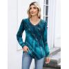 Zeagoo Long Sleeve Shirts for Women Casual V Neck Top Pleated Floral Boho Blouses 2026 Fall Tunics(Cx287)