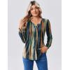 Zeagoo Long Sleeve Shirts for Women Casual V Neck Top Pleated Floral Boho Blouses 2026 Fall Tunics(Cx289)