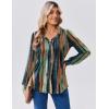 Zeagoo Long Sleeve Shirts for Women Casual V Neck Top Pleated Floral Boho Blouses 2026 Fall Tunics(Cx289)