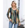 Zeagoo Long Sleeve Shirts for Women Casual V Neck Top Pleated Floral Boho Blouses 2026 Fall Tunics(Cx289)