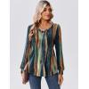 Zeagoo Long Sleeve Shirts for Women Casual V Neck Top Pleated Floral Boho Blouses 2026 Fall Tunics(Cx289)
