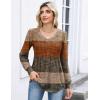 Zeagoo Long Sleeve Shirts for Women Casual V Neck Top Pleated Floral Boho Blouses 2026 Fall Tunics(Jh398)