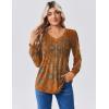 Zeagoo Long Sleeve Shirts for Women Casual V Neck Top Pleated Floral Boho Blouses 2026 Fall Tunics(Mz836)