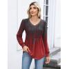 Zeagoo Long Sleeve Shirts for Women Casual V Neck Top Pleated Floral Boho Blouses 2026 Fall Tunics(Mz838)