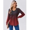 Zeagoo Long Sleeve Shirts for Women Casual V Neck Top Pleated Floral Boho Blouses 2026 Fall Tunics(Mz838)