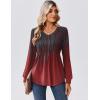 Zeagoo Long Sleeve Shirts for Women Casual V Neck Top Pleated Floral Boho Blouses 2026 Fall Tunics(Mz838)