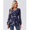 Zeagoo Long Sleeve Shirts for Women Casual V Neck Top Pleated Floral Boho Blouses 2026 Fall Tunics(Sf180)