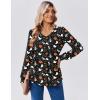 Zeagoo Long Sleeve Shirts for Women Casual V Neck Top Pleated Floral Boho Blouses 2026 Fall Tunics(Ws36)