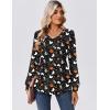 Zeagoo Long Sleeve Shirts for Women Casual V Neck Top Pleated Floral Boho Blouses 2026 Fall Tunics(Ws36)