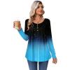 Zeagoo Long Sleeve Shirts for Women Fall Fashion Dressy Casual Blouses Trendy Pleated Tunic Tops for Leggings 2025(Black Blue-jb207)