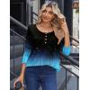Zeagoo Long Sleeve Shirts for Women Fall Fashion Dressy Casual Blouses Trendy Pleated Tunic Tops for Leggings 2025(Black Blue-jb207)