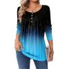Zeagoo Long Sleeve Shirts for Women Fall Fashion Dressy Casual Blouses Trendy Pleated Tunic Tops for Leggings 2025(Black Blue-jb207)