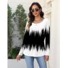Zeagoo Long Sleeve Shirts for Women Fall Fashion Dressy Casual Blouses Trendy Pleated Tunic Tops for Leggings 2025(Black White-jb204)
