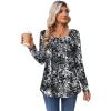 Zeagoo Long Sleeve Shirts for Women Fall Fashion Dressy Casual Blouses Trendy Pleated Tunic Tops for Leggings 2025(Black-cx273)