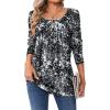 Zeagoo Long Sleeve Shirts for Women Fall Fashion Dressy Casual Blouses Trendy Pleated Tunic Tops for Leggings 2025(Black-cx273)