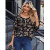 Zeagoo Long Sleeve Shirts for Women Fall Fashion Dressy Casual Blouses Trendy Pleated Tunic Tops for Leggings 2025(Black-sf209)