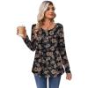 Zeagoo Long Sleeve Shirts for Women Fall Fashion Dressy Casual Blouses Trendy Pleated Tunic Tops for Leggings 2025(Black-sf209)