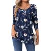 Zeagoo Long Sleeve Shirts for Women Fall Fashion Dressy Casual Blouses Trendy Pleated Tunic Tops for Leggings 2025(Blue Flower-bf318)