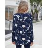 Zeagoo Long Sleeve Shirts for Women Fall Fashion Dressy Casual Blouses Trendy Pleated Tunic Tops for Leggings 2025(Blue Flower-bf318)