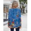 Zeagoo Long Sleeve Shirts for Women Fall Fashion Dressy Casual Blouses Trendy Pleated Tunic Tops for Leggings 2025(Blue Print-mz876)