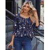 Zeagoo Long Sleeve Shirts for Women Fall Fashion Dressy Casual Blouses Trendy Pleated Tunic Tops for Leggings 2025(Blue-sf180)