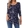 Zeagoo Long Sleeve Shirts for Women Fall Fashion Dressy Casual Blouses Trendy Pleated Tunic Tops for Leggings 2025(Blue-sf180)