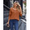 Zeagoo Long Sleeve Shirts for Women Fall Fashion Dressy Casual Blouses Trendy Pleated Tunic Tops for Leggings 2025(Caramel)