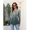 Zeagoo Long Sleeve Shirts for Women Fall Fashion Dressy Casual Blouses Trendy Pleated Tunic Tops for Leggings 2025(Gray Print-wf71)
