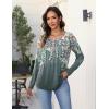Zeagoo Long Sleeve Shirts for Women Fall Fashion Dressy Casual Blouses Trendy Pleated Tunic Tops for Leggings 2025(Gray Print-wf71)