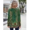 Zeagoo Long Sleeve Shirts for Women Fall Fashion Dressy Casual Blouses Trendy Pleated Tunic Tops for Leggings 2025(Green Flower-mz839)