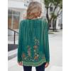 Zeagoo Long Sleeve Shirts for Women Fall Fashion Dressy Casual Blouses Trendy Pleated Tunic Tops for Leggings 2025(Green Print-mz871)