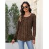 Zeagoo Long Sleeve Shirts for Women Fall Fashion Dressy Casual Blouses Trendy Pleated Tunic Tops for Leggings 2025(Leopard-an427)