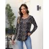Zeagoo Long Sleeve Shirts for Women Fall Fashion Dressy Casual Blouses Trendy Pleated Tunic Tops for Leggings 2025(Multicolor-mz869)